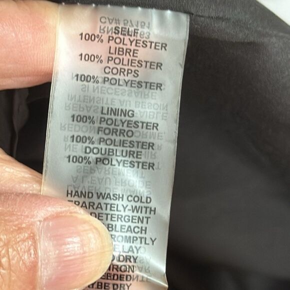 Vince Camuto Black Satin Maxi Slip Dress V-Neck Spaghetti Strap Front Slit 4 - Picture 10 of 13